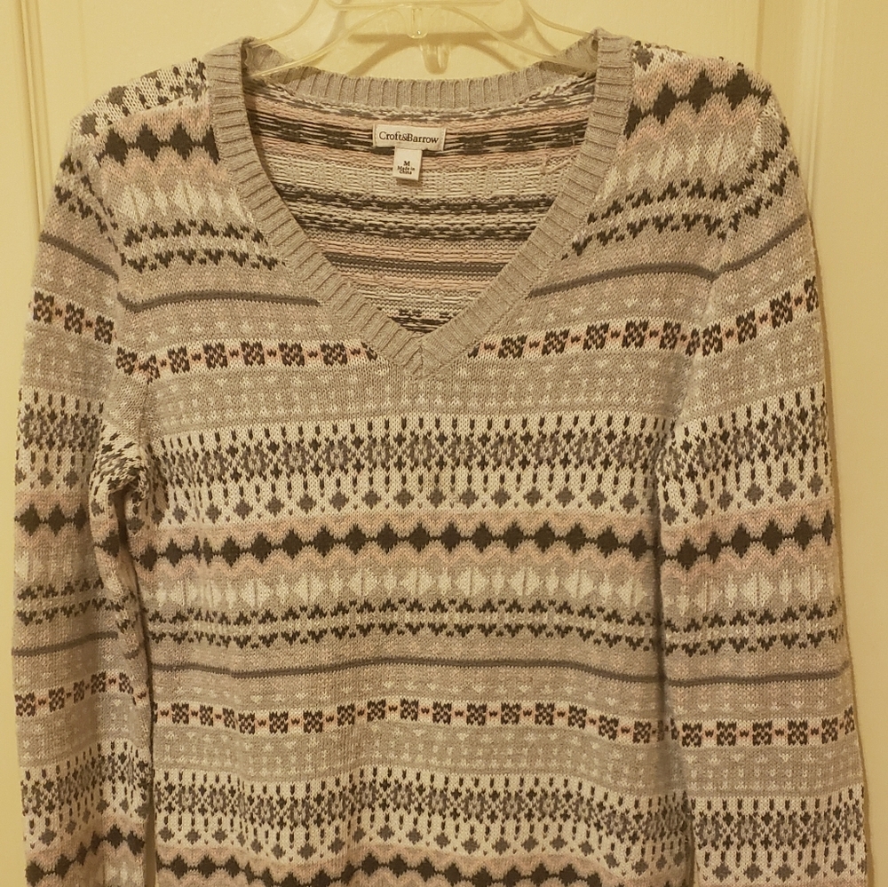 Women's long sleeve, v-neck sweater